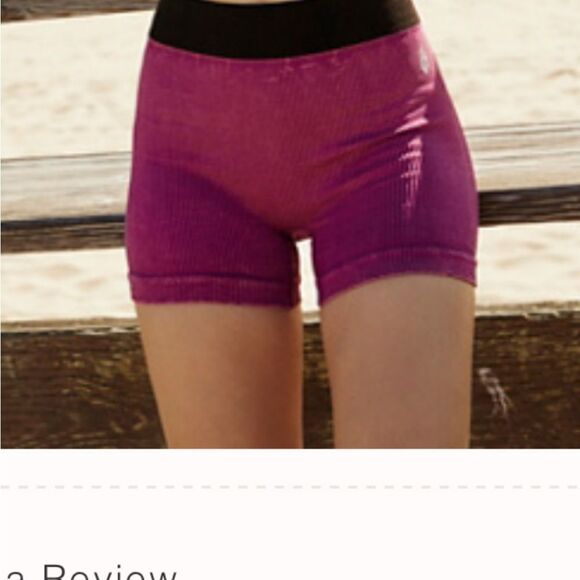 FREE PEOPLE MOVEMENT SIZE M/L DEEP MAGENTA PRAJNA RIBBED BIKER SHORT - Picture 1 of 4